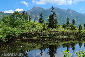 Mt. Yari seen in Kagami-daira.